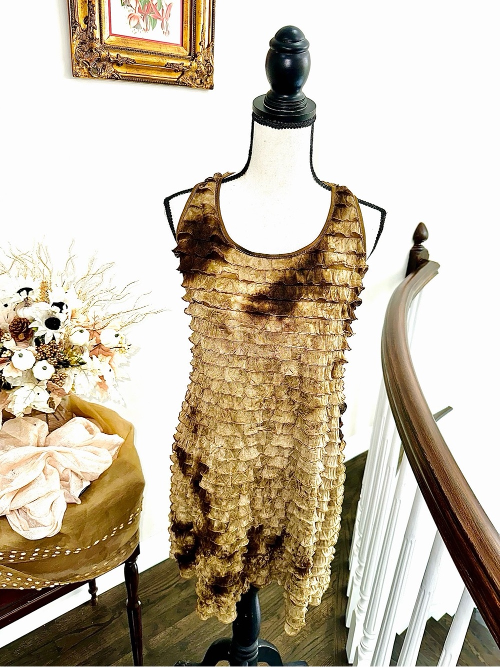RARE! INC International Concepts Satin Ruffle Dress | Size S/M